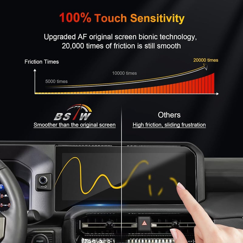 BSTW for 2025 Land Cruiser Screen Protector for 2024 2025 Toyota Land Cruiser First Edition 12.3" Touchscreen for Land Cruiser 2025 Accessories Tempered Glass Protective Film (Land Cruiser 12.3-In HD) - Image 5